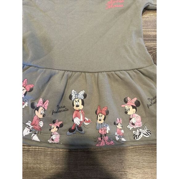 Toddler Girls' Minnie Mouse Printed Sweatshirt Dress - Green 18M. NWT. Y - Picture 2 of 6